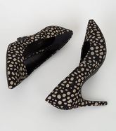 Black Animal Print Pointed Court Shoes New Look