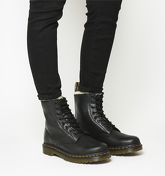 Dr. Martens Serena 8 Eyelet Shearling Boot BLACK LEATHER