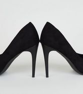 Black Suedette Pointed Court Shoes New Look Vegan