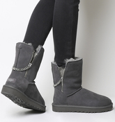UGG Classic Short Sparkle Zip Exclusive CHARCOAL