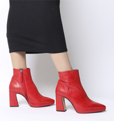 Office After Party-point Platform Boot RED LEATHER