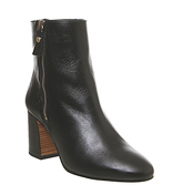 Office Astral- Block Heel Side Zip Boot BLACK LEATHER