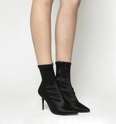 Office Aphrodite- Dressy Stretch Boot BLACK SATIN STRETCH