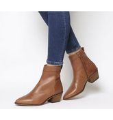 Office Amarillo- Stitch Detail High Cut Boot TAN LEATHER