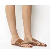 Office Salutation Toe Loop Sandals TAN LEATHER