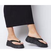 Office Major Chunky Toe Post Sandal BLACK LEATHER