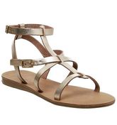 Office Sun Tan- Toe Post Gladiator GOLD LEATHER