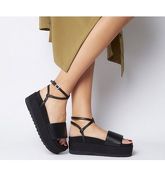 Office Mcentee Flatform With Ankle Strap BLACK