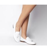 Office Retro Tassel Loafer WHITE CROC LEATHER