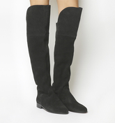 Office Kube Slouch Over The Knee Boots BLACK SUEDE