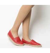 Office Freckle Contrast Stitch Espadrille RED LEATHER