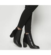 Office Adelaide-back Zip Block Heel BLACK LEATHERSUEDE