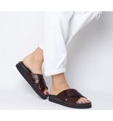 Office Savage- Cross Strap Footbed BURGUNDY CROC LEATHER