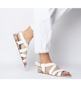 Office Sherwood- Cross Strap Espadrille WHITE LEATHER SNAKE WEDGE