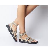 Office Stingray-  Ankle Strap Cleated Sandal NATURAL SNAKE LEATHER