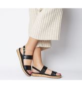 Office Sense- Cork Sole Sandal BLACK LEATHER