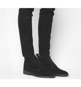 Office Artful- Lace Up Boot With Studs BLACK SUEDE