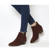 Office Annex- Low Cut Side Zip Boot OXBLOOD SUEDE