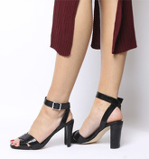 Office Micha Set Back Heel Two Part Sandal BLACK CRACKLE