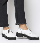 Office Float- Contrast Lace Up WHITE LEATHER BLACK STITCH