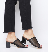 Office O-message- Feature Heel Mule BLACK MESH