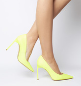 Office Hottie Point Court NEON YELLOW LEATHER