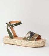 Green Camo Espadrille Flatform Sandals New Look