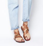 Office Serenity- Toe Loop Square Toe Sandal TAN LEATHER