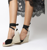 Office Hvar- Peep Toe Espadrille BLACK SUEDE