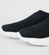 Black Knit Sock Trainers New Look Vegan