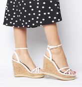 Office Honcho Strappy Glam Cork Wedge WHITE