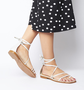 Office Seaweed- Strappy Toe Loop Sandal OFF WHITE LEATHER