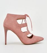 Pink Suedette Pointed Ghillie Court Shoes New Look Vegan