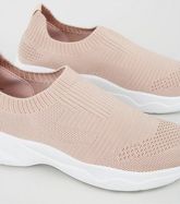Pink Knit Sock Trainers New Look Vegan
