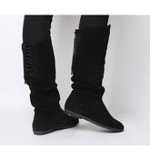 Office Kasper- Vintage Tie Back Calf Boot BLACK SUEDE