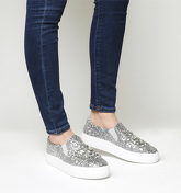 Office Finland Embellished Slip On SILVER GLITTER