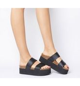 Office Mambo Flatform Two Strap BLACK