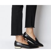 Office Finesse Slipper BLACK SNAKE W GOLD HEEL