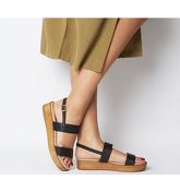 Office Madison- Double Strap Sandal BLACK LEATHER