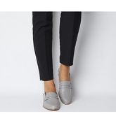 Office Flutter Loafer GREY LEATHER ROSE GOLD RAND