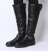 Office Keller- Casual Fur Knee Boot BLACK LEATHER