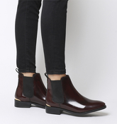 Office Bramble Chelsea Boot BURGUNDY BOX LEATHER METAL HARDWARE