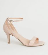 Wide Fit Nude Patent Strappy Stiletto Heels New Look Vegan