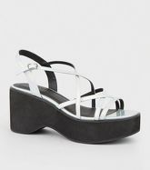 Multicoloured Iridescent Strappy Flatform Sandals New Look