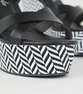 Black Zig Zag Platform Wedges New Look