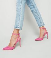 Bright Pink Faux Croc 2 Part Courts New Look