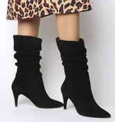 Office Keepsake- Dressy Slouch Calf Boot BLACK SUEDE