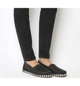 Toms Alpargata BLACK LEATHER ROPE SOLE