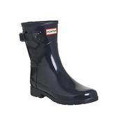 Hunter Original Short Refined Welly NAVY GLOSS