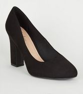 Extra Wide Fit Black Suedette Court Shoes New Look Vegan